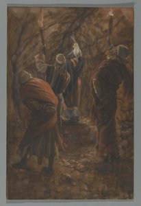 Der Riss im Felsen in der Höhle unter Golgatha, Illustration aus Das Leben unseres Herrn Jesus Christus, 1886-94