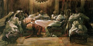 Das letzte Abendmahl. Judas taucht seine Hand in die Schüssel, Illustration für Das Leben Christi von James Jacques Joseph Tissot