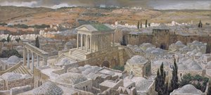 Der Heidnische Tempel, der von Hadrian auf dem Kalvarienberg errichtet wurde, Illustration für Das Leben Christi, ca. 1886-94 von James Jacques Joseph Tissot