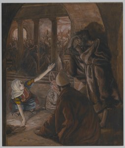 Die dritte Verleugnung des heiligen Petrus - Jesu Blick des Vorwurfs, Illustration aus Das Leben unseres Herrn Jesus Christus, 1886-94 von James Jacques Joseph Tissot