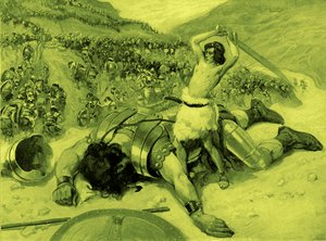 David schlägt Goliath den Kopf ab von James Jacques Joseph after Tissot
