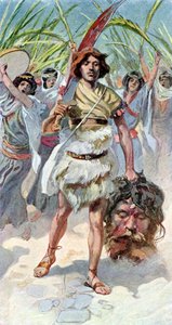 David bringt den Kopf Goliaths nach Jerusalem von James Jacques Joseph after Tissot