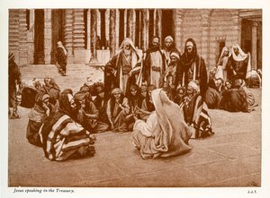 Jesus spricht im Tempelschatz - Johannes - Bibel von James Jacques Joseph after Tissot