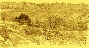 Alte Stadt Jerusalem vom Ölberg aus gesehen