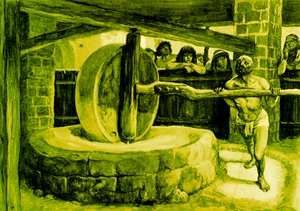 Simson dreht die Mühle im Gefängnis - Bibel