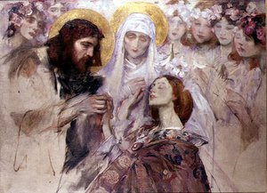 Christus segnet eine junge Frau von James Jebusa Shannon