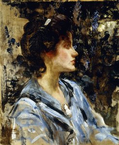 Junge Frau in Blau - Miss H. Strom