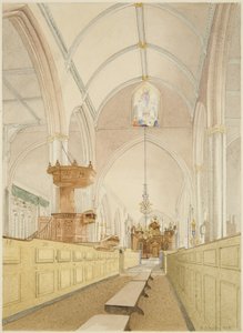 Innenraum der Temple Church, Blick nach Osten von James Johnson