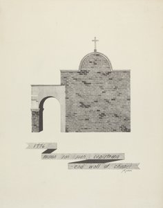 Mision San Juan Capistrano - Ende der Kapellenwand von James Jones