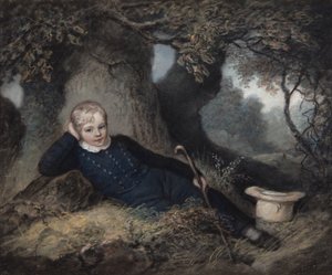 Edgeworth King, an einen Baum gelehnt von James Junior Sharples