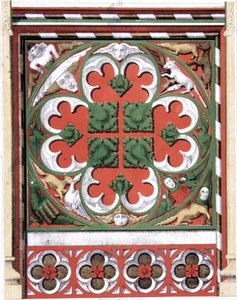 Details eines bemalten Chorschranks in der Kirche von Dickleburgh, Norfolk, aus 