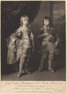 George Herzog von Buckingham mit seinem Bruder Francis von James MacArdell after Sir Anthony van Dyck