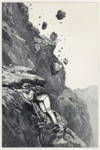 Eine Kanonade auf dem Matterhorn, aus Scrambles amongst the Alps in den Jahren 1860-69, veröffentlicht 1871 (Gravur)