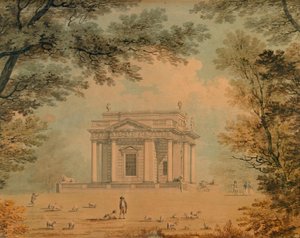 Lord Charlemonts Casino in Marino, Dublin, von Westen von James Malton