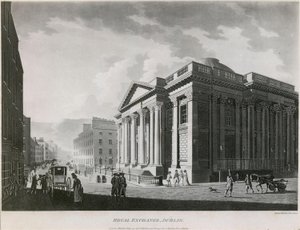 Die Königliche Börse (jetzt Rathaus), Cork Hill, Dublin von James Malton