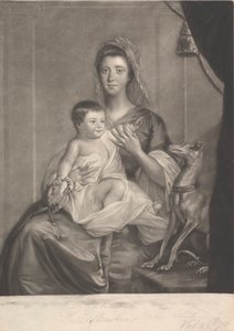 Lady Jane Cathcart (geb. Hamilton) und ihr Sohn von James McArdell