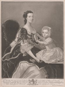 Die ehrenwerte Catherine Compton, Gräfin von Egmont, mit Master Charles Perceval, ihrem ältesten Sohn von James McArdell