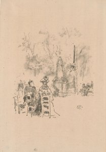 Gespräch unter der Statue, Jardin du Luxembourg von James Abbott McNeill Whistler