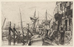 Limehouse, aus dem Thames Set (Eine Serie von sechzehn Radierungen von Szenen an der Themse und anderen Motiven)