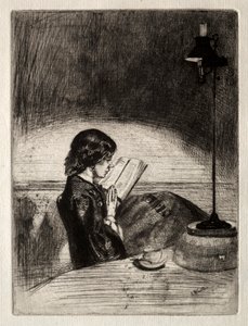 Lesen bei Lampenlicht von James McNeill Whistler