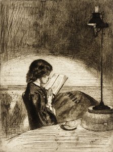 Lesen bei Lampenlicht von James McNeill Whistler
