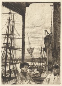 Rotherhithe (Wapping), aus der Thames Set (Eine Serie von Sechzehn Radierungen von Szenen an der Themse und anderen Motiven) von James Abbott McNeill Whistler