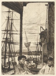 Rotherhithe (Wapping), aus der Thames Set (Eine Serie von sechzehn Radierungen von Szenen an der Themse und anderen Motiven) von James McNeill Whistler