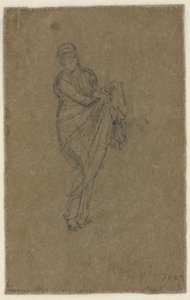 Stehende Frau, die ihr Kleid hochhält (Rückseite) von James McNeill Whistler