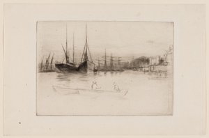Dampfschiffe vor dem Turm von James Abbott McNeill Whistler
