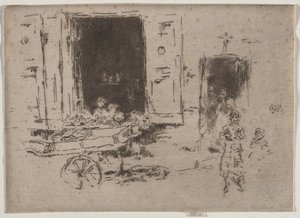 Der Karren - Quartier des Marolles, Brüssel von James McNeill Whistler