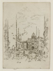 Die Piazzetta, aus dem ersten Venedig-Set (Venedig, eine Serie von zwölf Radierungen) von James Abbott McNeill Whistler