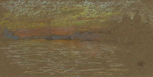 Die Riva—Sonnenuntergang: Rot und Gold von James McNeill Whistler