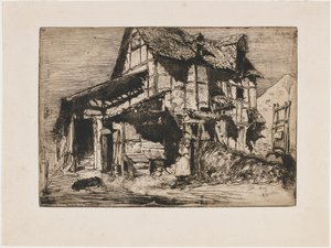 Das unsichere Mietshaus. Eine der zwölf Radierungen aus der Natur (Das französische Set)