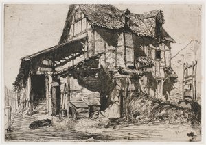Das unsichere Mietshaus. Eine der zwölf Radierungen aus der Natur (Das französische Set) von James Abbott McNeill Whistler