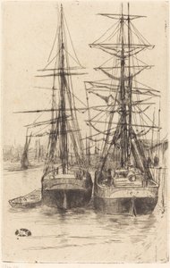 Zwei Schiffe von James Abbott McNeill Whistler