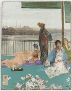 Variationen in Fleischfarbe und Grün - Der Balkon von James Abbott McNeill Whistler