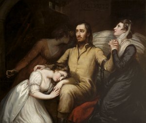 Lafayette im Kerker von Olmütz mit seiner Frau und seinen Töchtern, 1797
