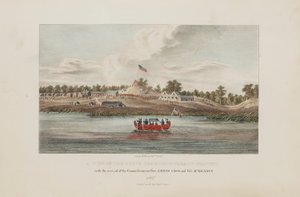 Ansicht des Butte Des Morts Vertragsgeländes; Mit der Ankunft der Kommissare Gov. Lewis Cass und Col. McKenny, aus dem Aboriginal Portfolio von James Otto Lewis
