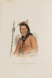 TSHU-GU-GA; Ein berühmter Häuptling halb Winnebago und halb Franzose, aus The Aboriginal Portfolio von James Otto Lewis
