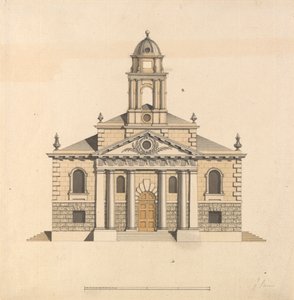 Entwurf für eine Kirche: Ansicht der Westfront