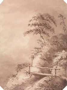 Fußgängerbrücke über hügeligen Bach von James Pattison Cockburn