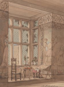 Zimmer mit Wandteppichen in einem gotischen Herrenhaus