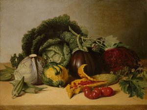 Stillleben: Balsamapfel und Gemüse