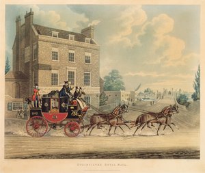Quicksilver Royal Mail passiert den Star and Garter an der Kew Bridge, 1835