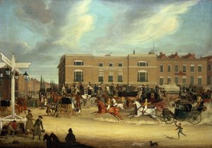 Der Elephant and Castle auf der Brighton Road von James Pollard