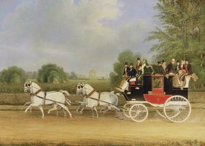 Der London-Farringdon-Kutschwagen passiert Buckland House, Berkshire
