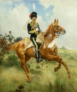 Porträt von Oberst A.G. Lucas von der Suffolk Yeomanry zu Pferd