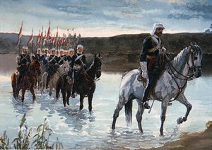 Die 17. Lancers auf dem Marsch in Zentralindien 1858 von James Prinsep Beadle