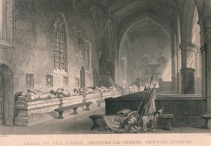 Seitenschiff der Gräber, Chester-Le-Street Kirche, Durham, 1834 von James Sands