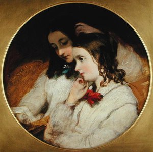 Studie von zwei Mädchen von James Sant